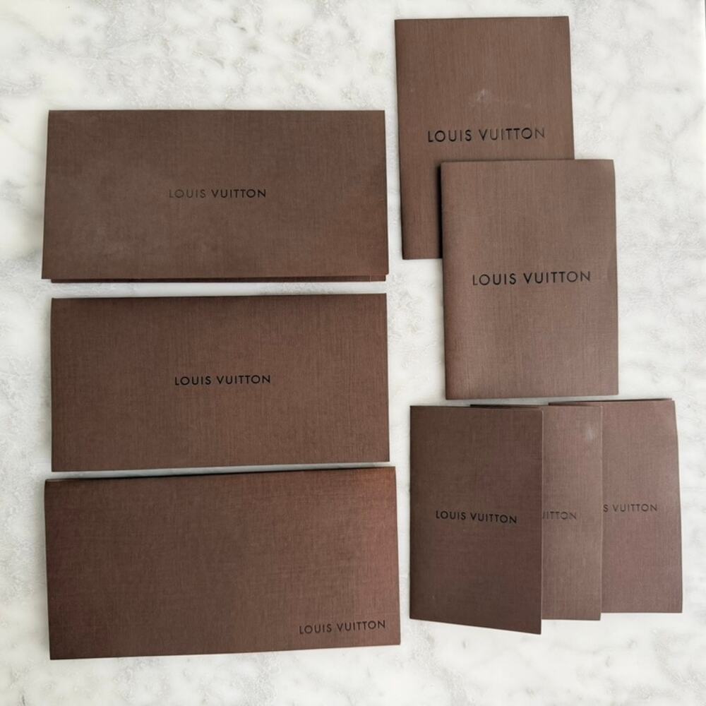 Louis Vuitton Card Envelope 8pc Set Authentic Brown Original Home Decor Resale